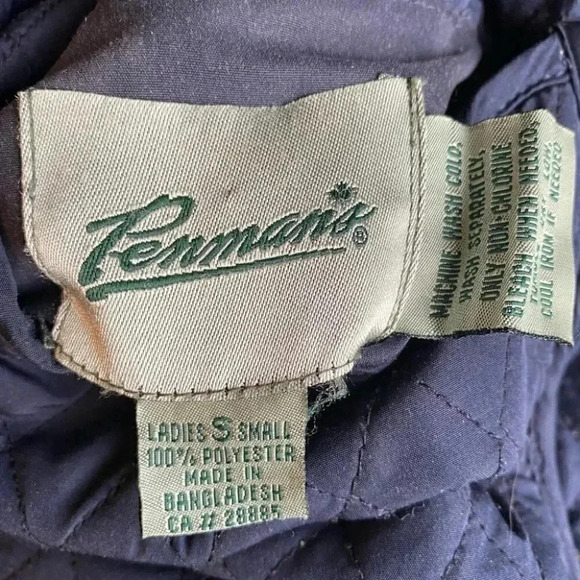 Vintage Quilted Barn Jacket Utility Chore Coat Reversible Blue Grey Small - Picture 13 of 16